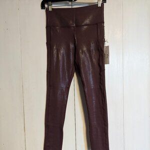 Zyia Active, Burgundy Metallic Light n Tight Leggings